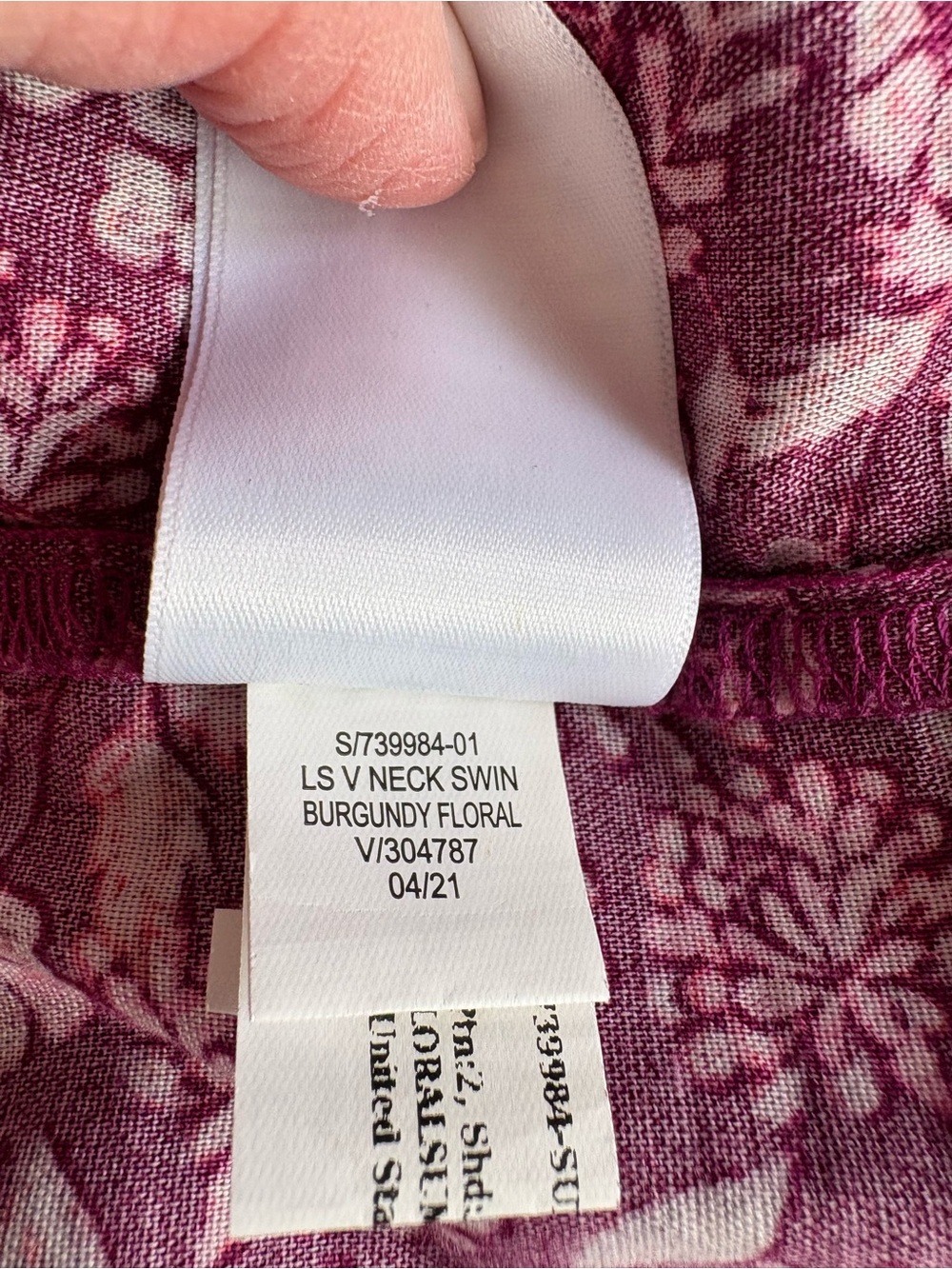 Old Navy Berry Floral Cottagecore Babydoll Dress Boho Long Sleeve Lightweight - Picture 14 of 15